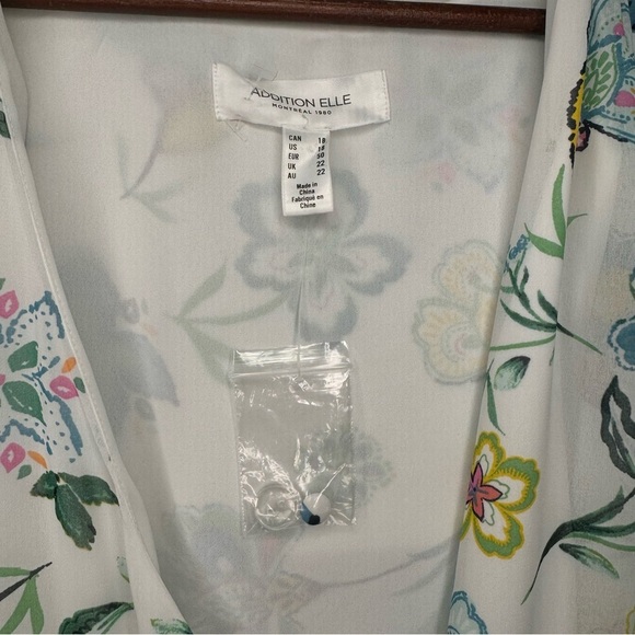 Addition Elle Responsible, Floral Asymmetrical Wrap Midi Dress Size 18 NWOT - Picture 13 of 16